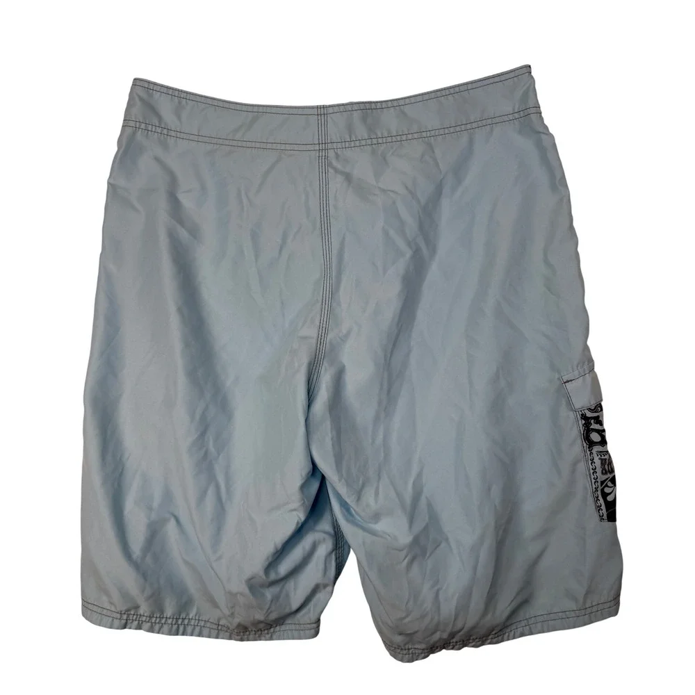 Gotcha Board Shorts 36 Blue Tribal Graphic Y2K Surf Mens Trunks